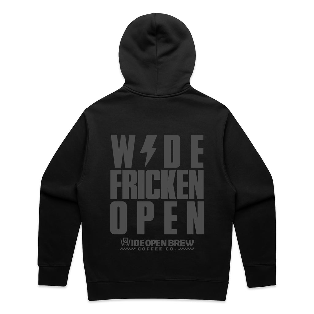 Midnight Black – Wide Fricken Open Hoodie – Wide Open Brew