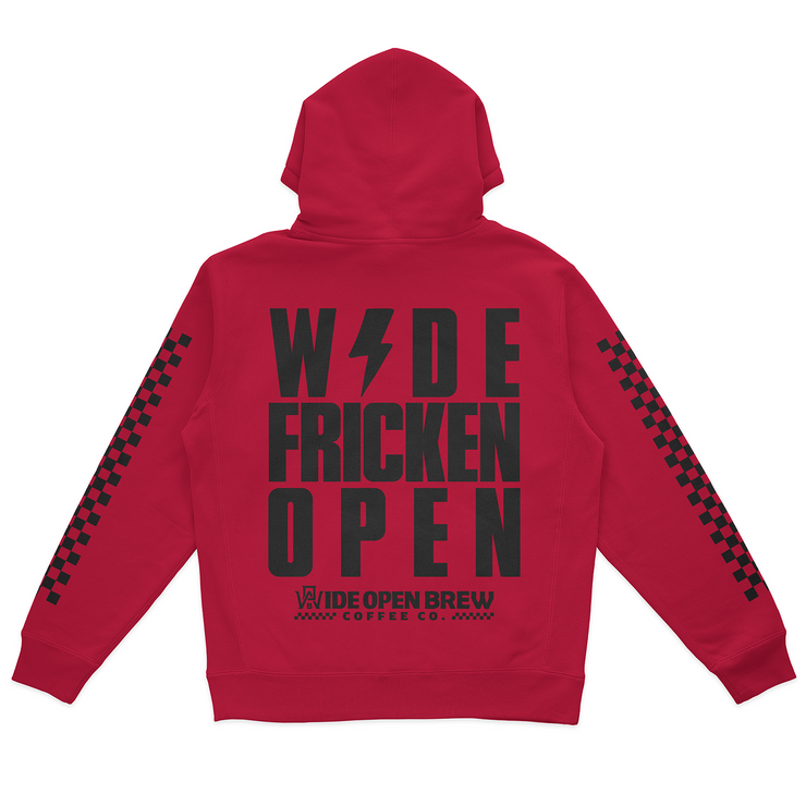 Wide Freaking Open Heavyweight Hoodie – Red Edition