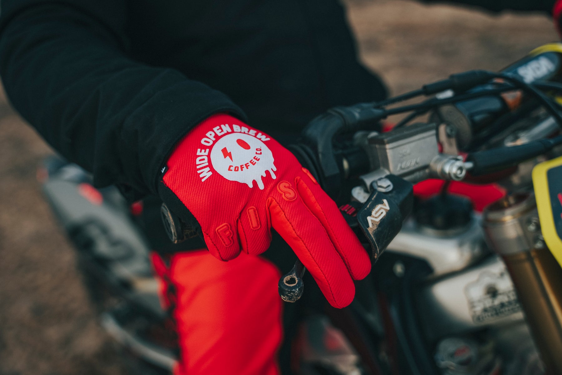 Red Smiley Gloves – Wide Open Brew
